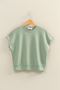 Crew Neck  Dolman Sleeve Short Set