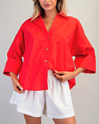 Back Pleat Detailed Blouse Top