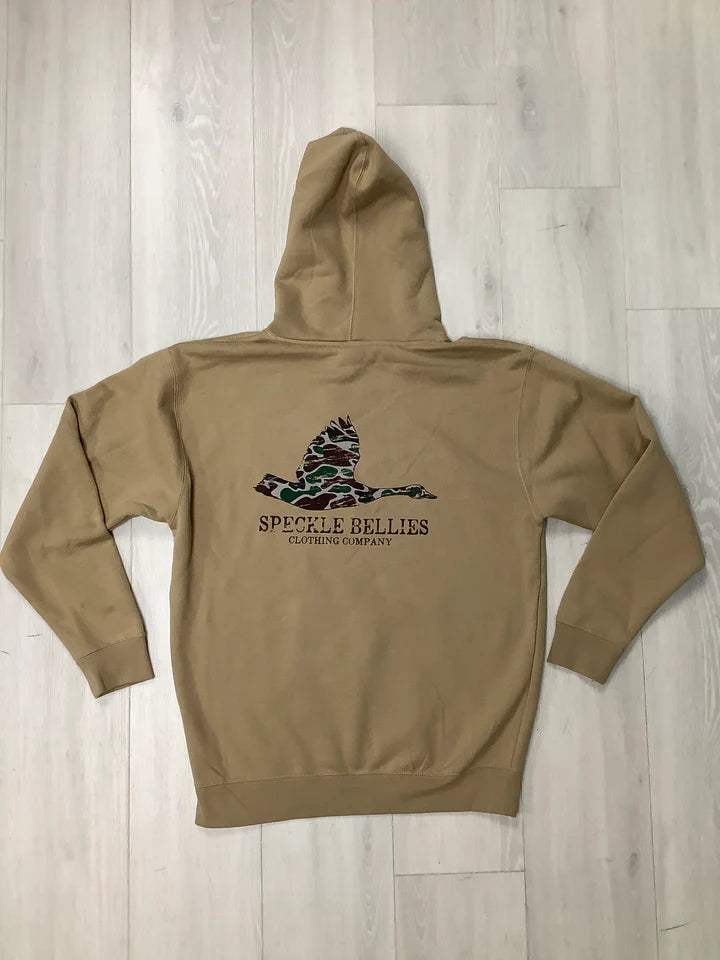 Speckle Bellies- Camo Goose Youth Hood- Sand