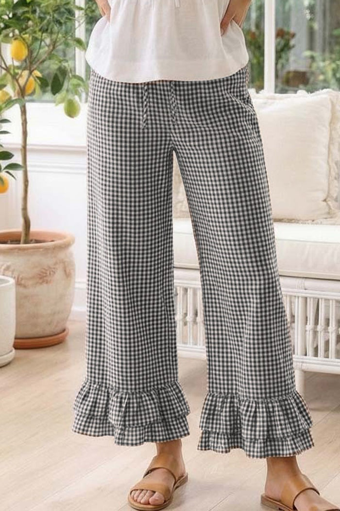 Gingham Casual Pants