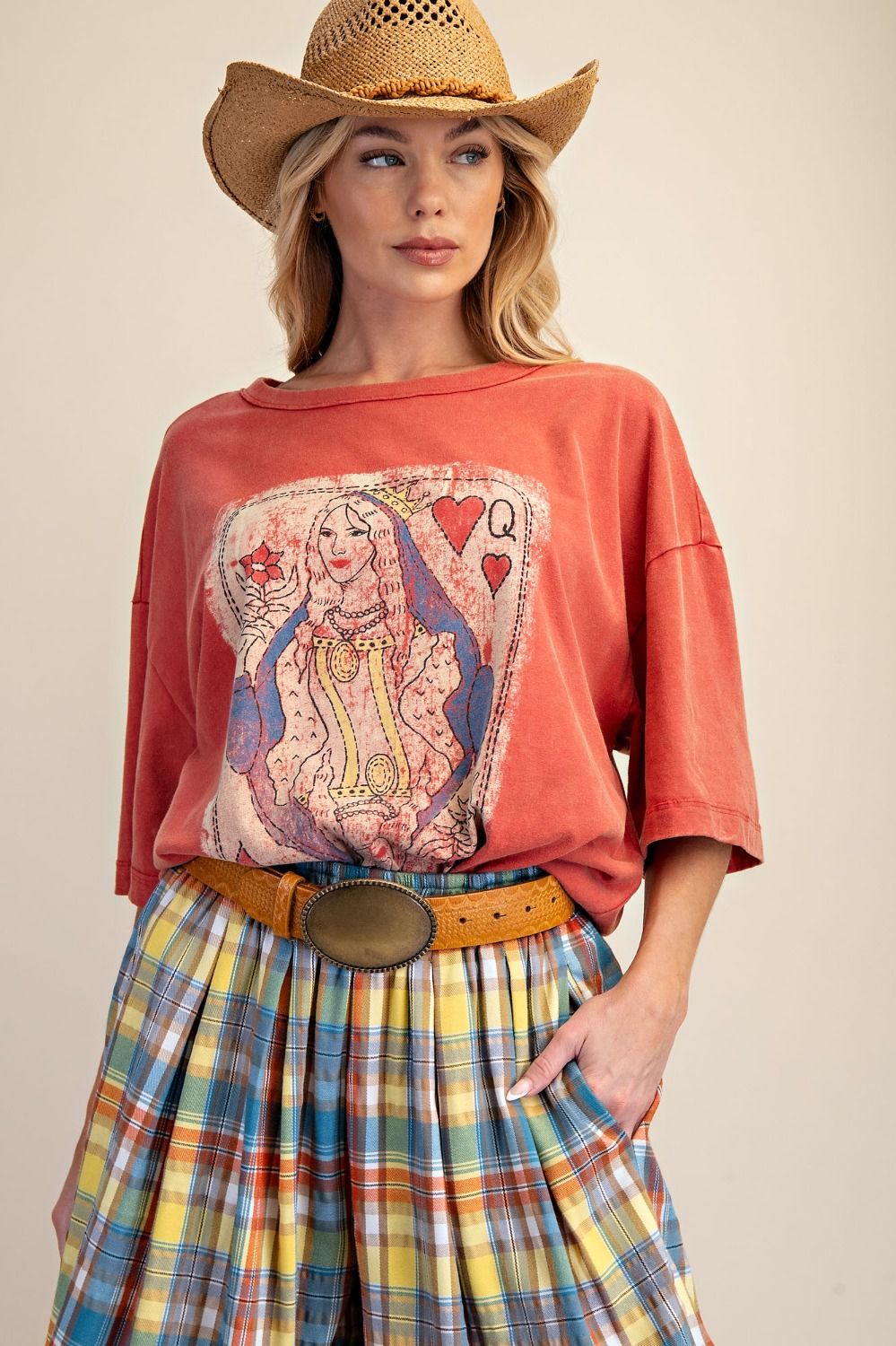 PLAYING CARD ART PRINTED WASHED BOXY TOP