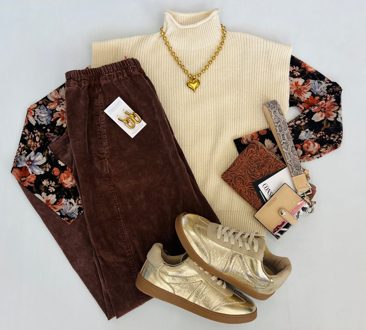 Floral Mock Neck Long Sleeve Sheer Knit Top