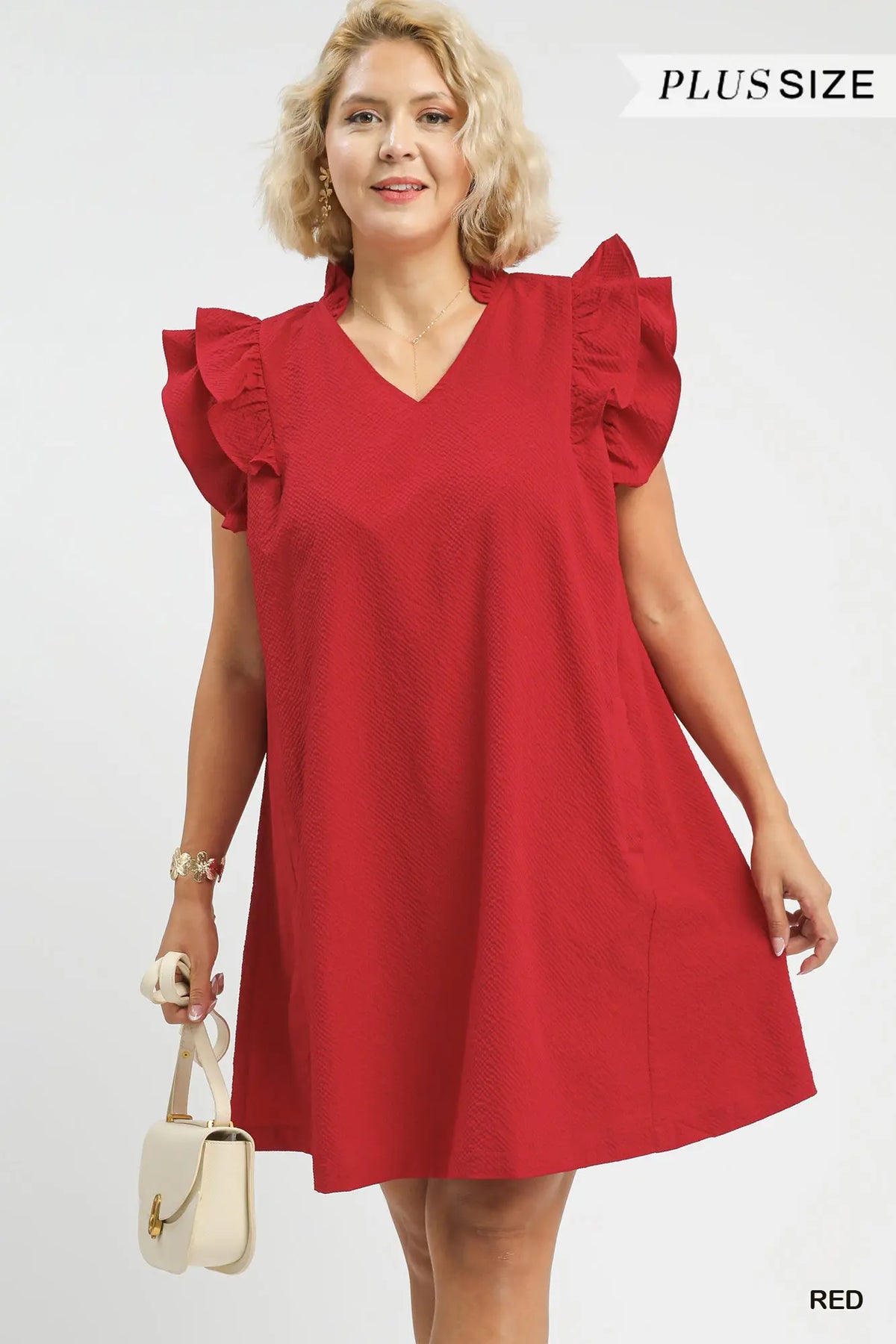 Seersucker Ruffle Shift Dress