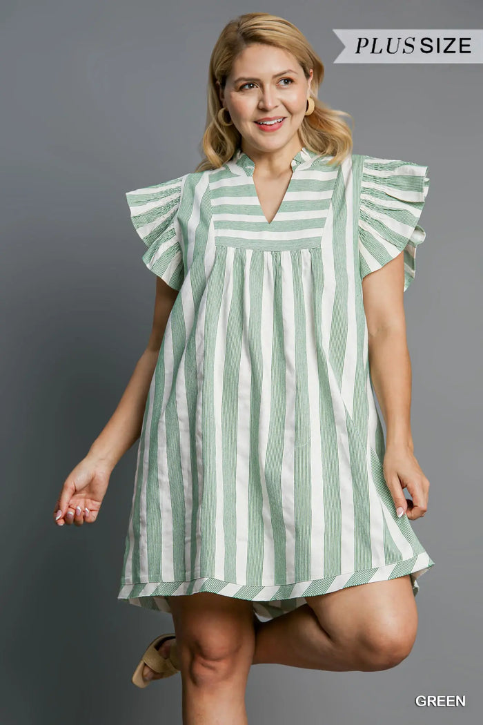 Stripe V-Neck Dress