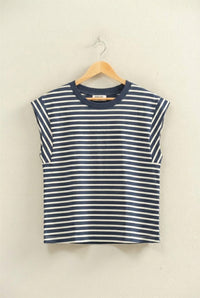 Striped Cap Sleeve Relaxed Everyday Tee