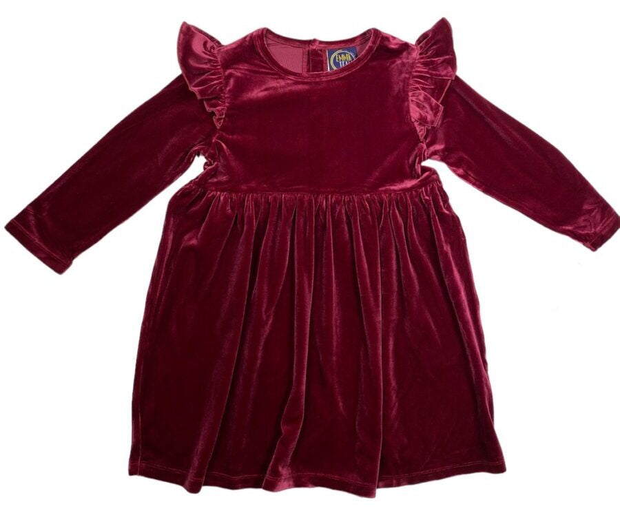 Emma Jean Harper Dress–Magenta Velvet