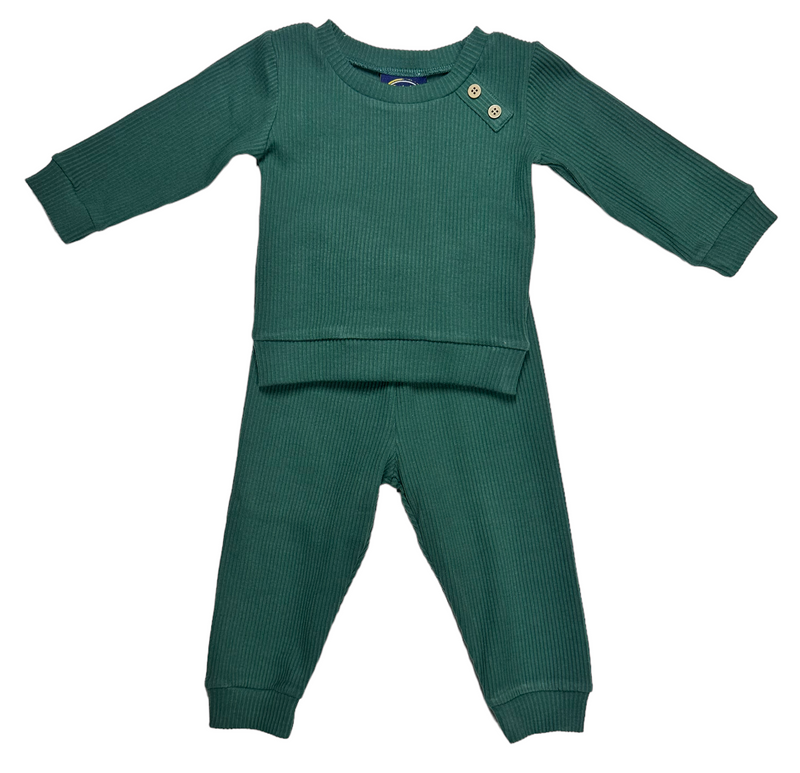 Emma Jean Walker Ribbed 2pc Set–Green