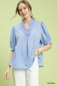 Textured Gingham Top