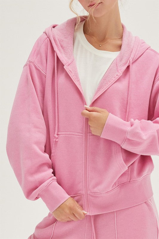 OVERSIZED POCKET ZIP-UP HOODIE