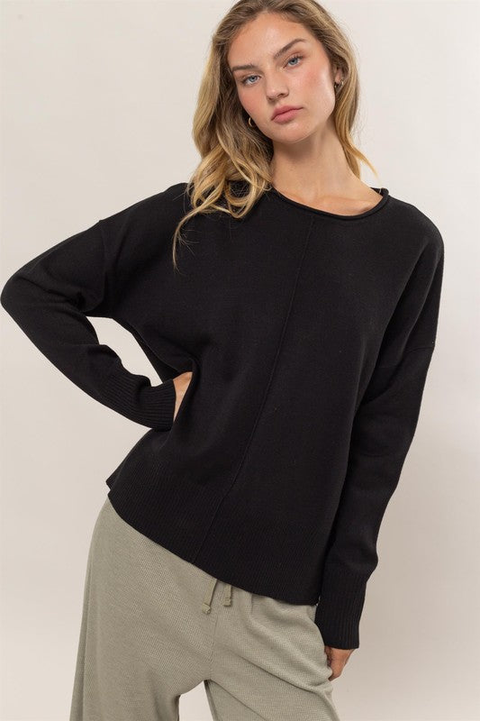 DROP SHOULDER PULLOVER SWEATER