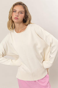 DROP SHOULDER PULLOVER SWEATER