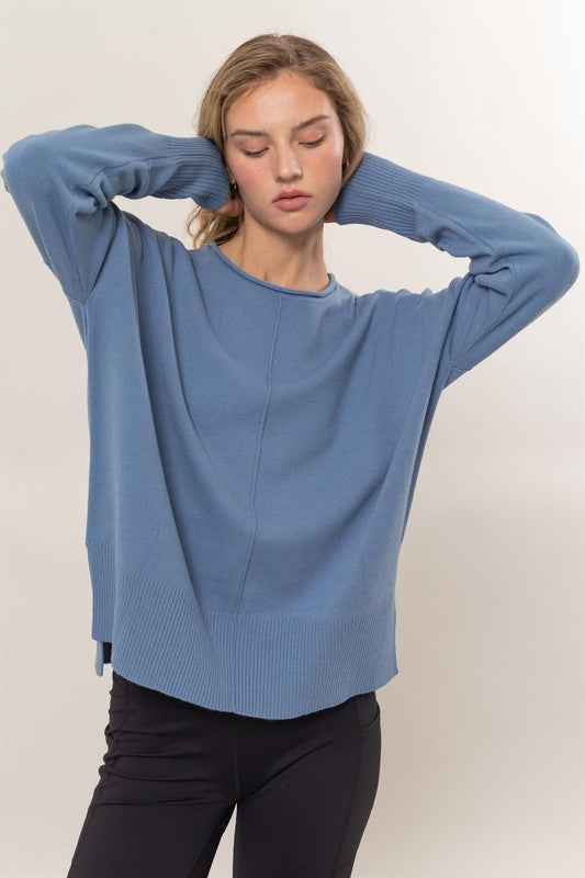 DROP SHOULDER PULLOVER SWEATER