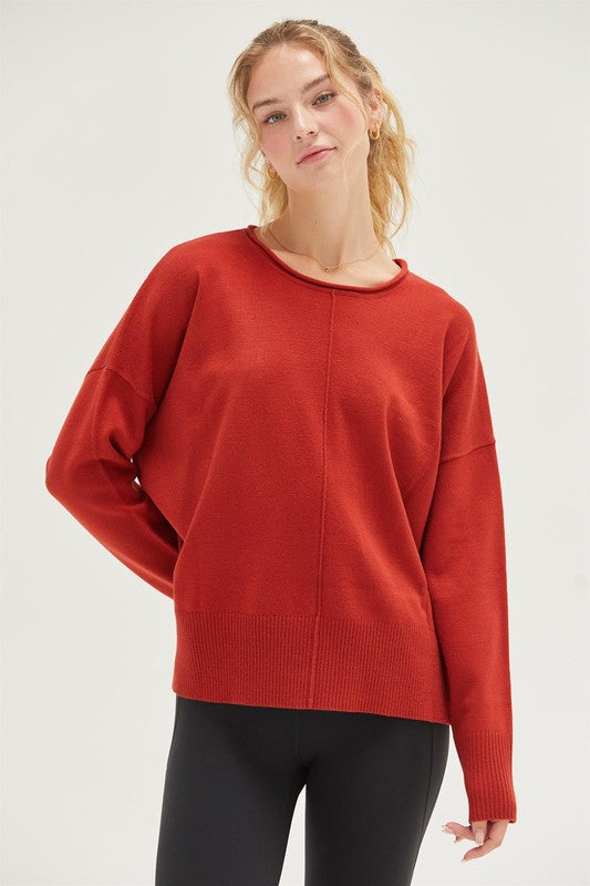 DROP SHOULDER PULLOVER SWEATER