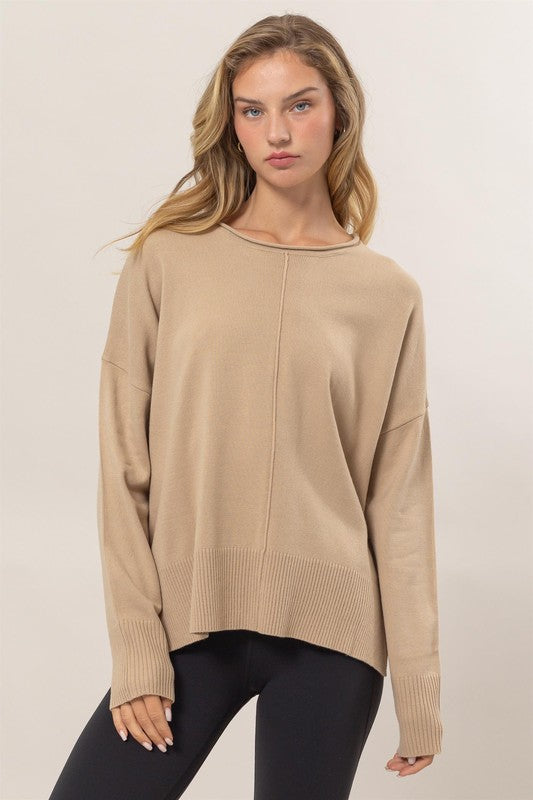 DROP SHOULDER PULLOVER SWEATER