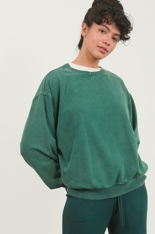 Drop Shoulders Crew Neck Sweatshirt