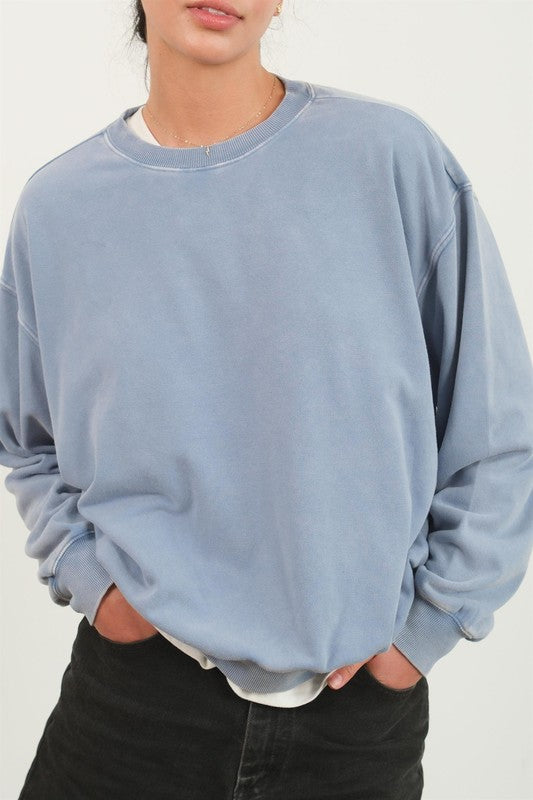 Drop Shoulders Crew Neck Sweatshirt