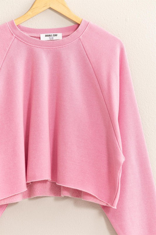 Raw Hem Cropped Sweatshirt