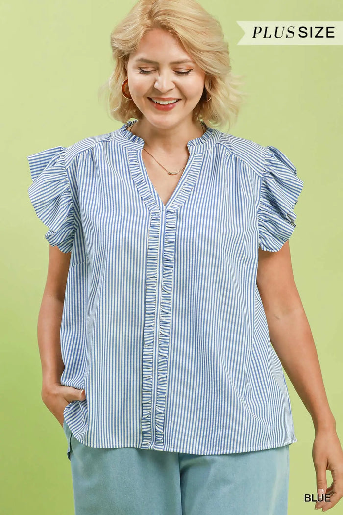 Stripe Ruffle Top