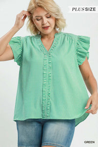 Stripe Ruffle Top