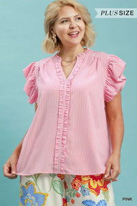 Stripe Ruffle Top