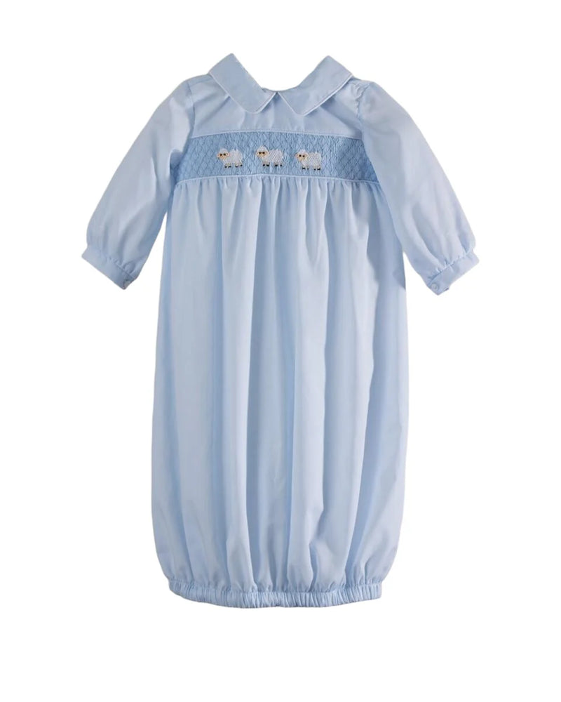 Baby Blessings Sheep Gown Light Blue