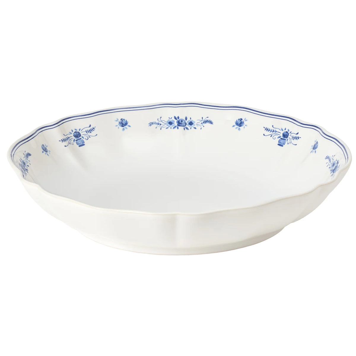 Casafina Low Serving Bowl Vila- White/Blue