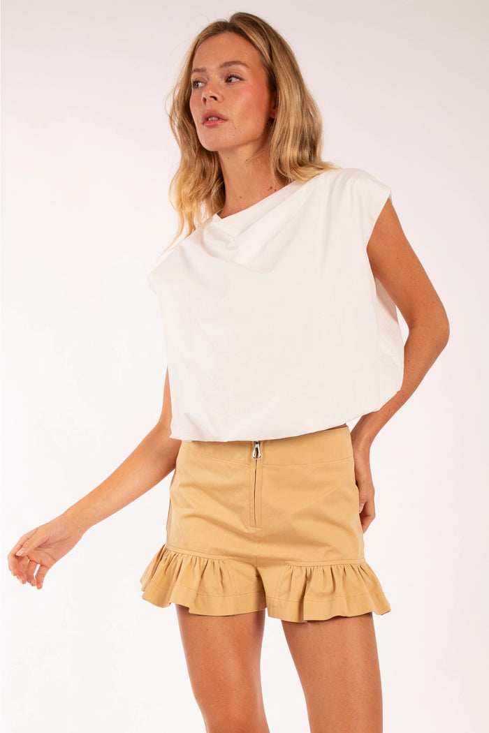 Sleeveless Drape Neck Top