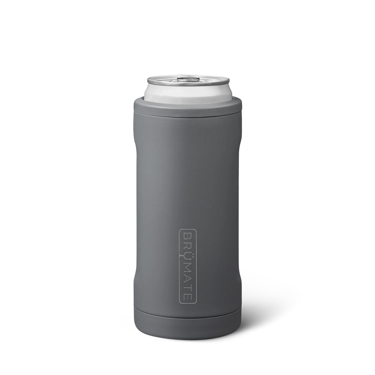 BruMate Hopsulator Slim Matte Gray | 12oz Slim Cans