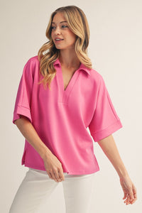Side Slit Hem Solid Top