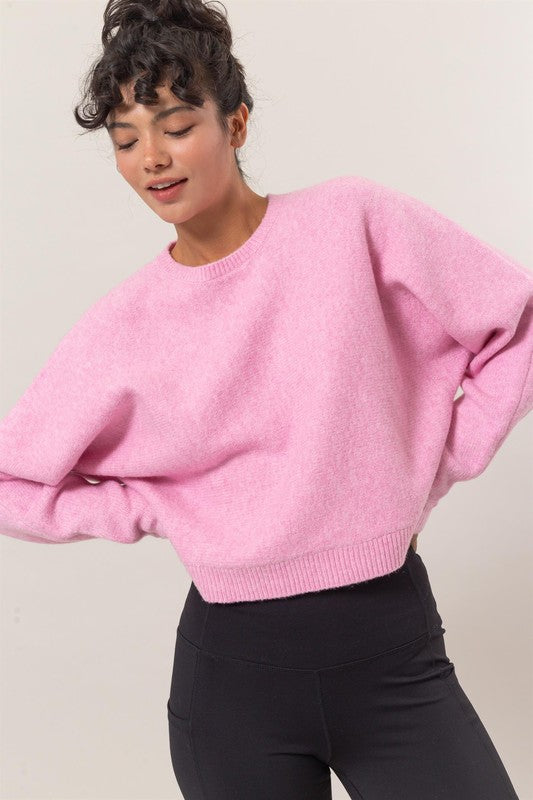 Dolman Sleeve Crew Neck Sweater