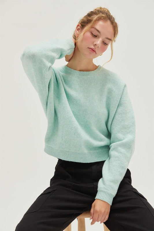 Dolman Sleeve Crew Neck Sweater