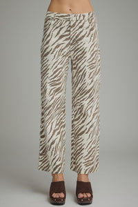 Zebra print wide leg pants