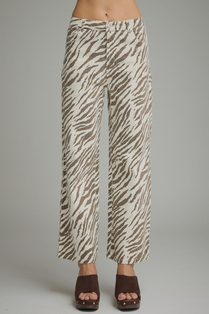 Zebra print wide leg pants