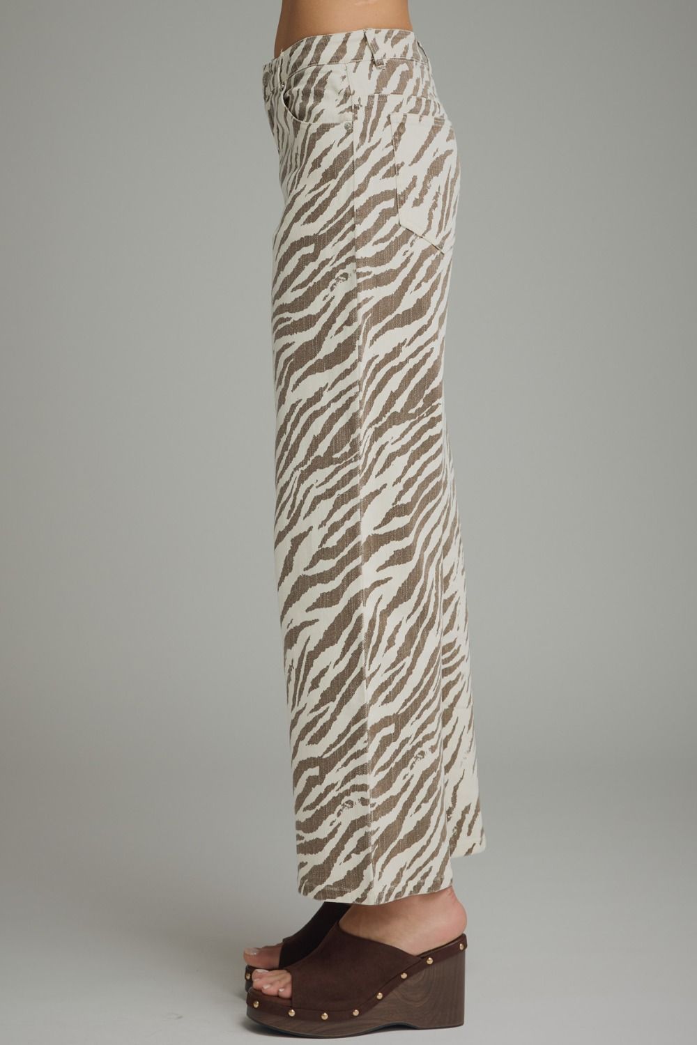 Zebra print wide leg pants