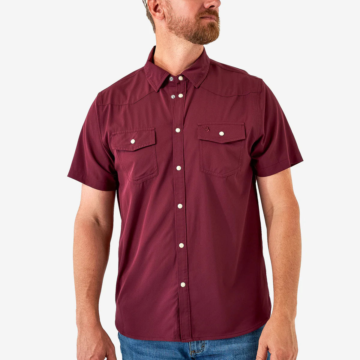 Burlebo-Performance Western Shirt-Maroon