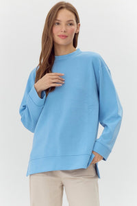 Solid top with mock neck