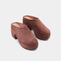 ShuShop Frankie Chunky Suede Mule Taupe