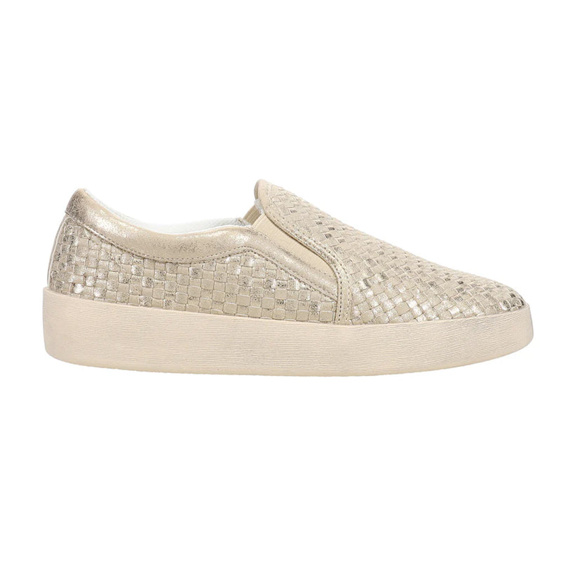 Corkys I'm Weaving Metallic Slip On Sneakers Gold