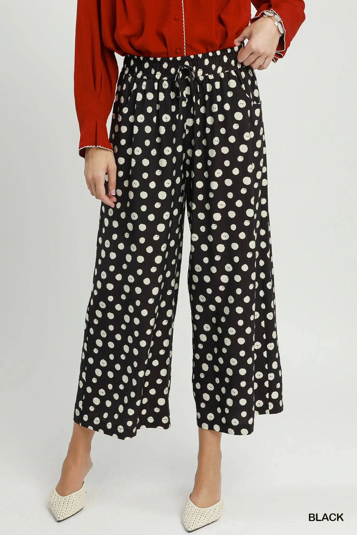 Polka Dot Wide Leg Pants