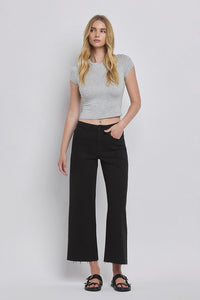 VERVET HIGH RISE CROP WIDE LEG JEANS