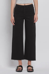 VERVET HIGH RISE CROP WIDE LEG JEANS