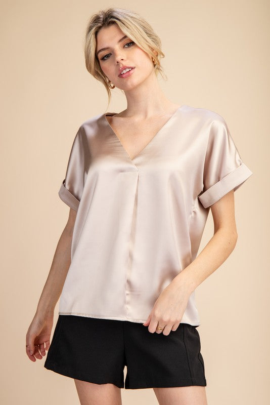 V-Neck Short Sleeve Top