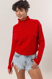 High Neck Reverse Seam Sweater