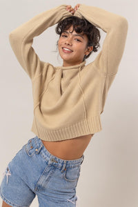 High Neck Reverse Seam Sweater