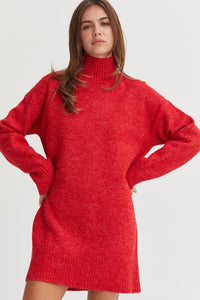 High Neck Sweater Mini Dress