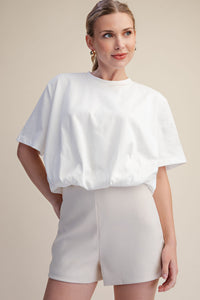 Cropped Bubble Hem T-shirt