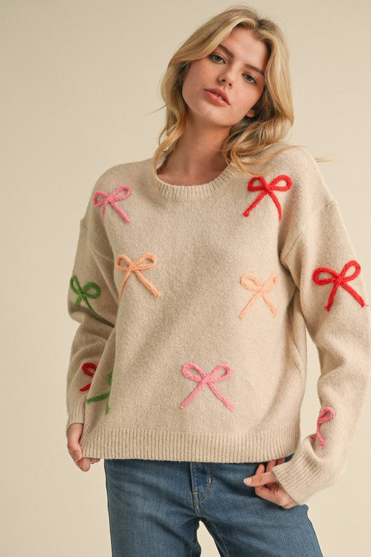 Bowe Pattern Patch Sweater Knit Top