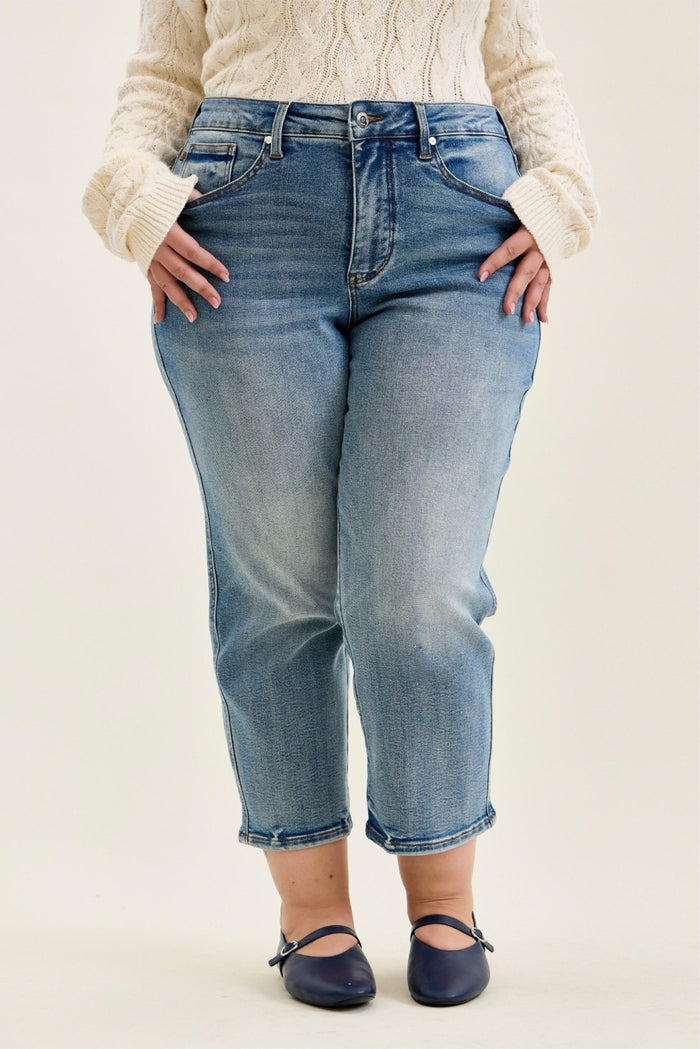 Judy Blue Hw T.c. Peggy Ankle Straight Md Break Through Blue