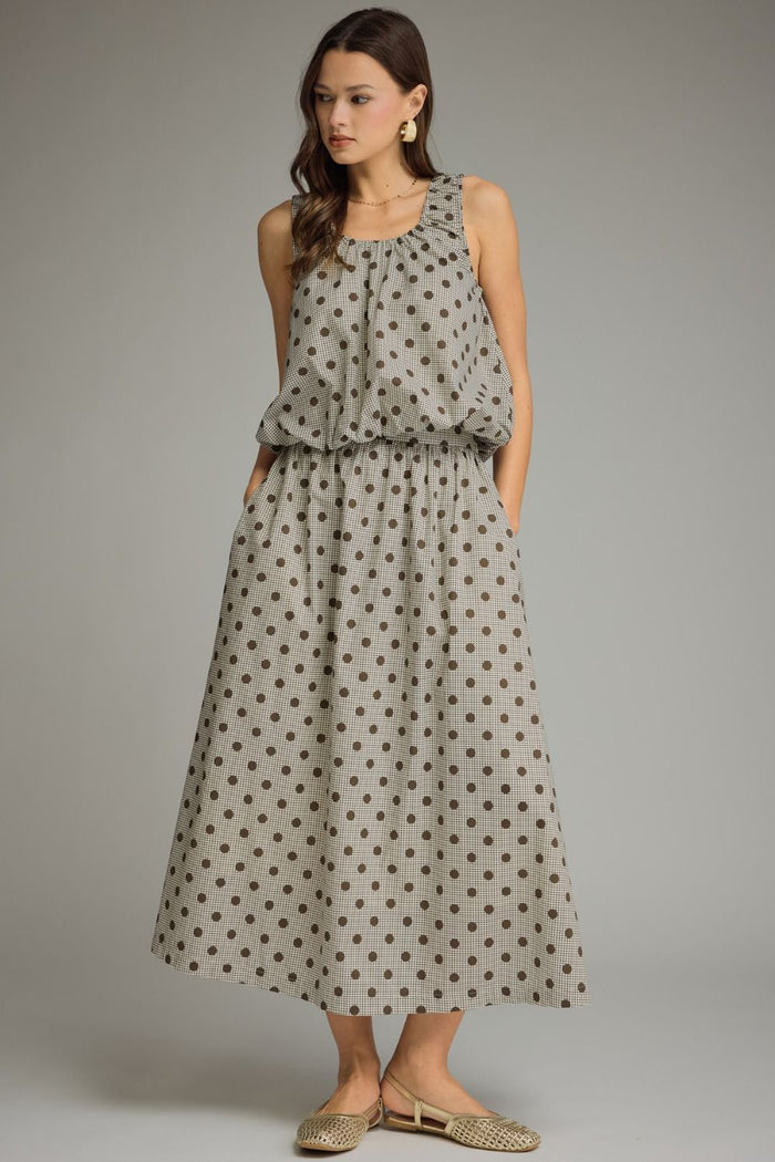 Gingham polka dot Skirt Set