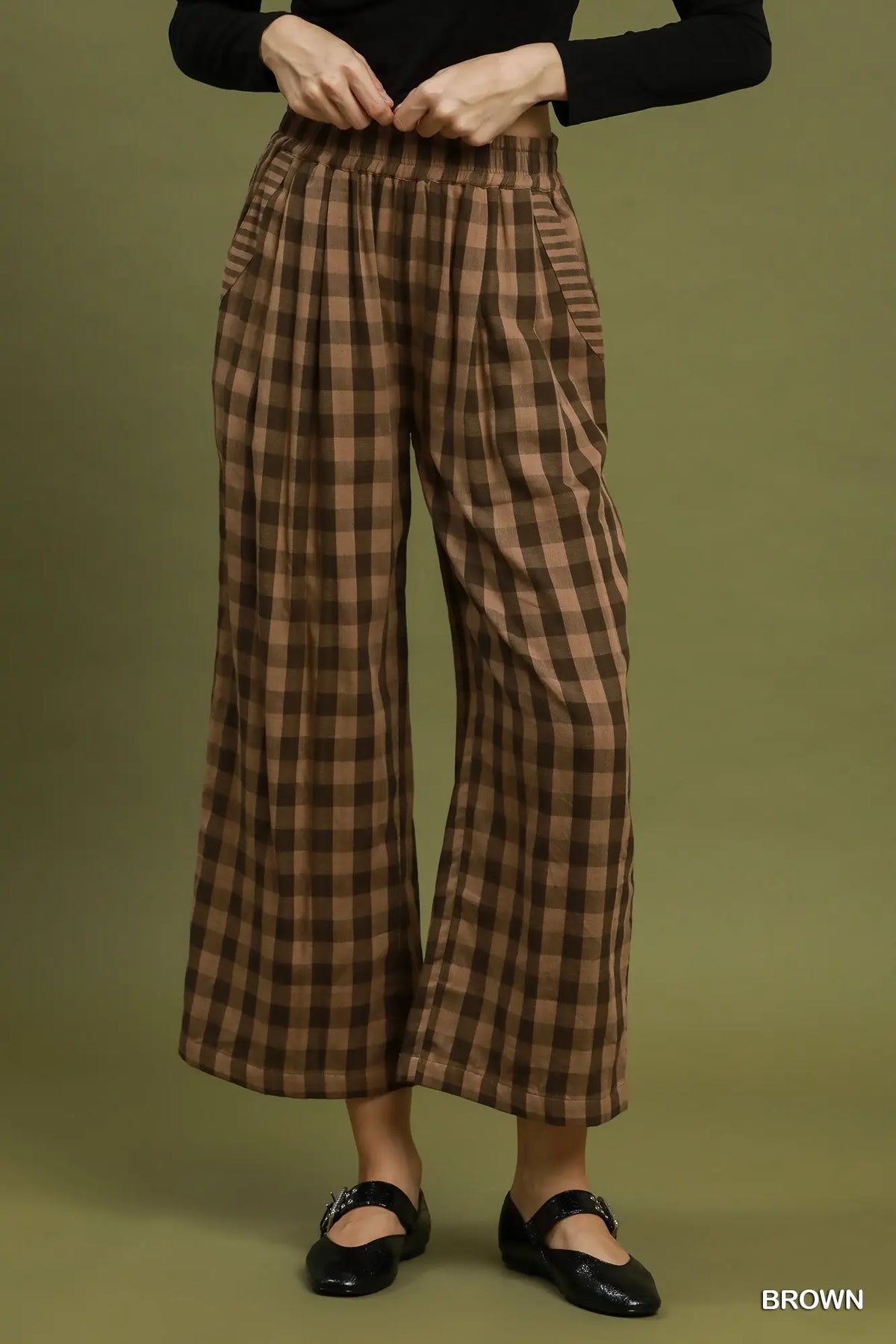 Checkered Wide Leg Pants